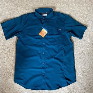 NWT Columbia Silver Ridge Lite SS Shirt in lagoon blue